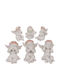 Set 3 Dekorative Cherub Weiß Rosa Kranz Blumen