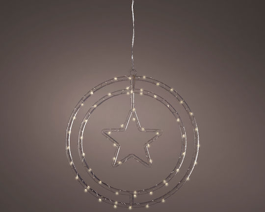 Kaemingk Stea Suspendată Decorativă de Crăciun cu Lumină LED din Plastic Alb Cald 32x1x33 cm