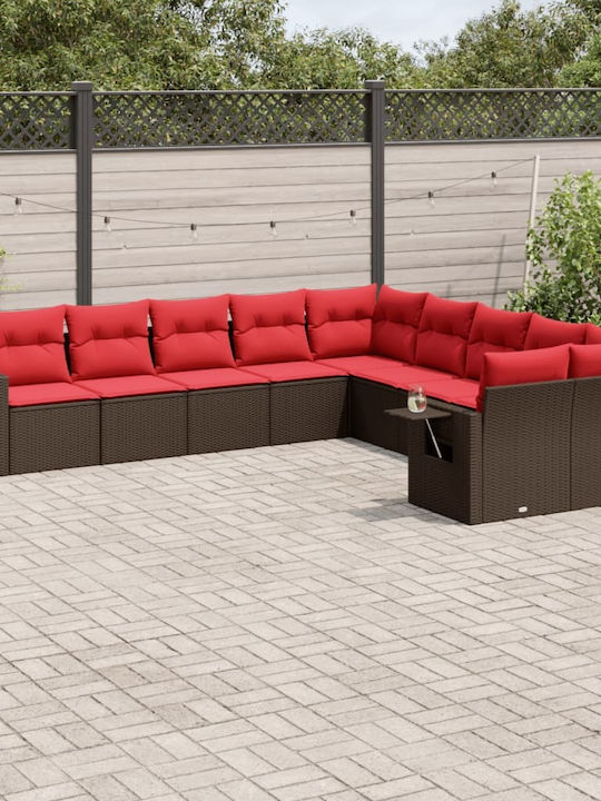 Ecksofa Outdoor Rattan mit Kissen 62x62x69cm