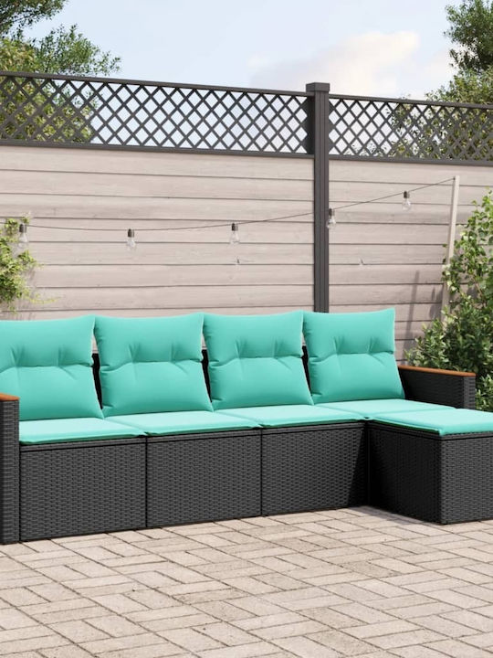 Canapea De Colț De Exterior Din Rattan Cu Perne 55x62x69cm