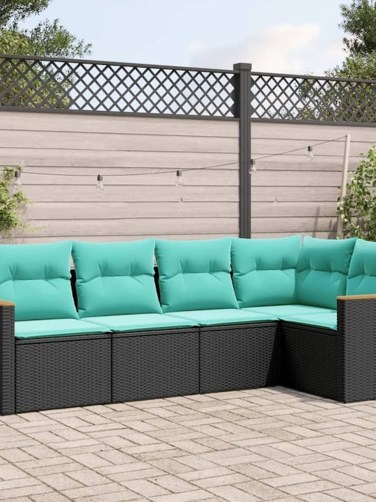 Outdoor Corner Sofa Rattan with Cushions 62x62x69cm