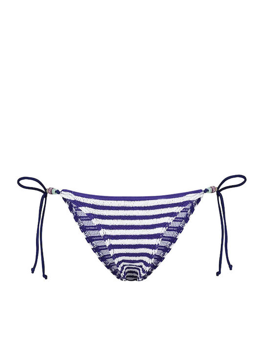 Bikini Slip με Κορδονάκια Navy/white