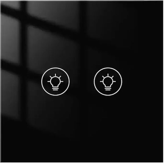 MOES Recessed Touch Wall Switch Double Aller Retour Black