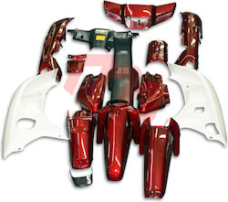 Honda Astrea Grand Burgundy Strong Indonesia Kit of Plastics Plastic Motorcycle Parts