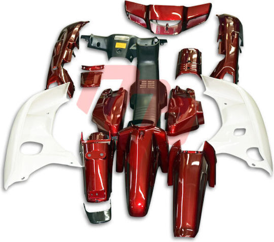 Honda Astrea Grand Burgundy Strong Indonesia Kit of Plastics Plastic Motorcycle Parts