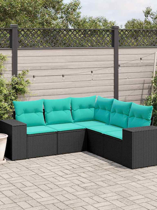 Outdoor Corner Rattan Sofa With Cushions 62x62x69cm