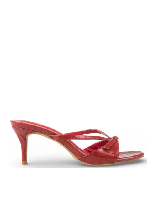 Valentina Ricci Mules With Heel In Red Colour