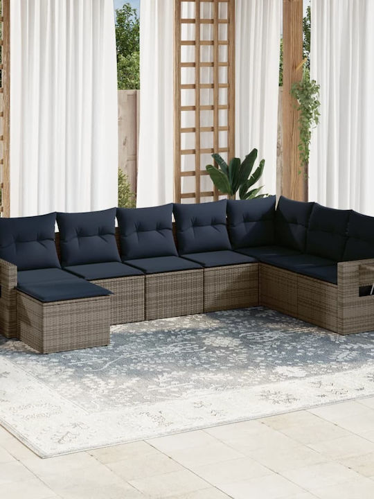 Canapea De Colț Pentru Exterior Din Rattan Cu Perne 62x62x69cm