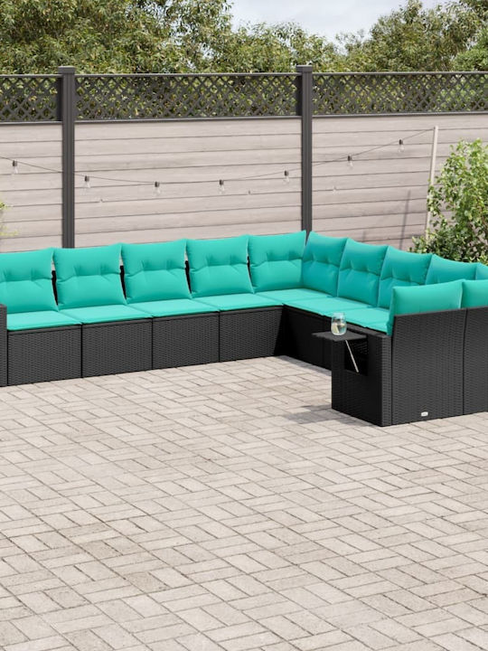 Ecksofa Outdoor Rattan mit Kissen 62x62x69cm