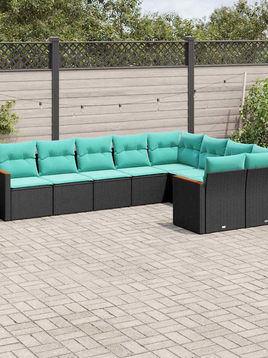 Outdoor Corner Rattan Sofa With Cushions 62x62x69cm