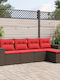 Outdoor Corner Rattan Sofa With Cushions 55x62x69cm