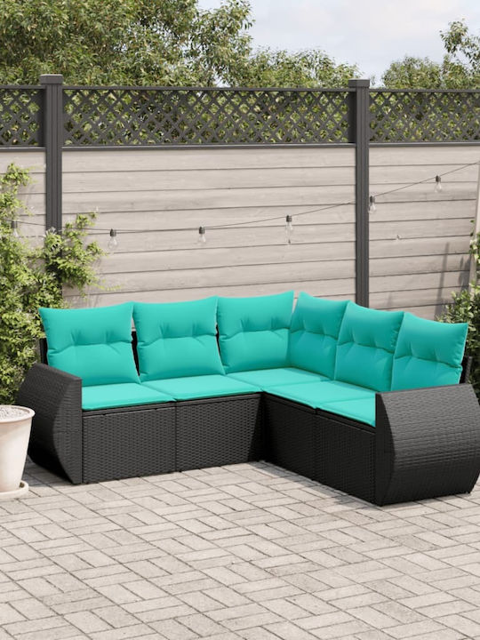 Outdoor Corner Rattan Sofa with Cushions 62x62x69cm