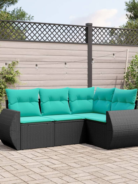 Canapea De Colț Pentru Exterior Din Rattan Cu Perne 62x62x69cm