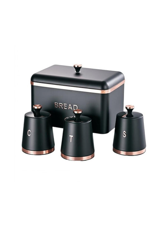 Set of 3 Pieces Coffee Tea Sugar Jars with Lid Brown 22x22x23cm