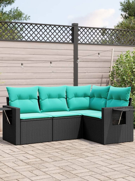 Outdoor Corner Rattan Sofa With Cushions 62x62x69cm