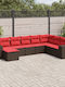 Corner Outdoor Sofa Rattan with Cushions 62x62x69cm