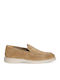 Leather Men's Moccasins In Tabac Brown Colour