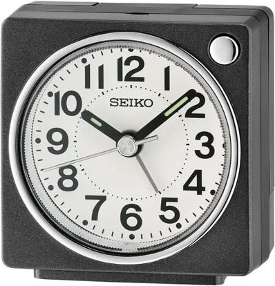 Seiko Αθόρυβο Επιτραπέζιο Ρολόι με Δείκτες με Ξυπνητήρι QHE196K