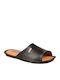 Leather Men's Winter Slippers Black