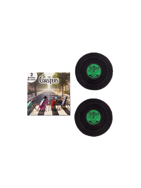 Pylones Round Green Plastic Coaster 9cm 2 Pieces