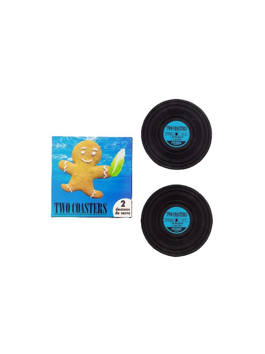Pylones Round Blue Plastic Coaster 9cm 2 Pieces