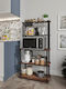 SteweHome Metallic Kitchen Rack 4 Tiers Brown 68x33x95cm