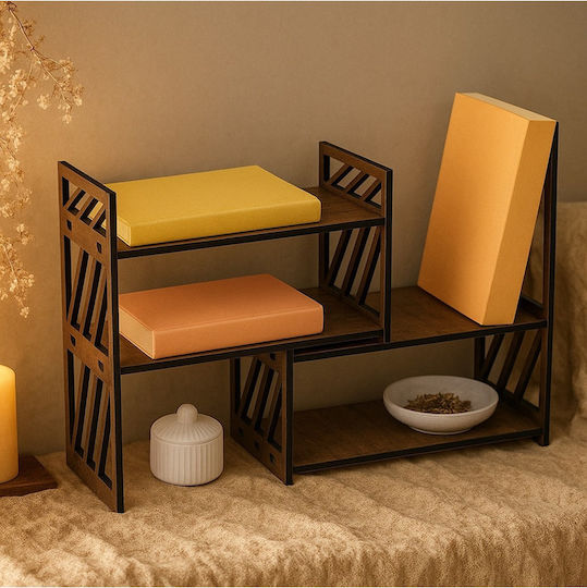 SteweHome Επιτραπέζια Βάση Ξύλινη 63x15x34εκ. Καφέ