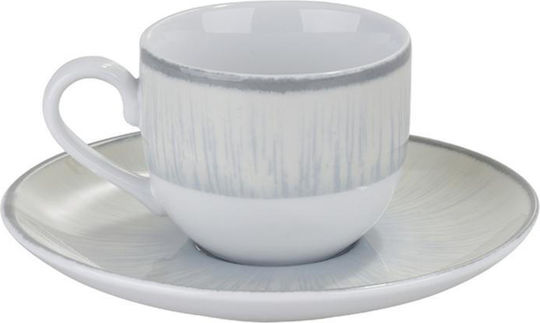 Oriana Ferelli Water Lily Set Coffee Cups Porcelain Gray 6 Pieces