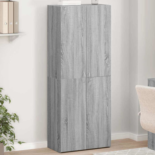 Ντουλάπα Γραφείου Ξύλινη Γκρι 60x32x153cm