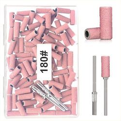 UpLac Wheel Caps + Metal Shaft Manicure 180 Grit 3.1mm 100 Pieces