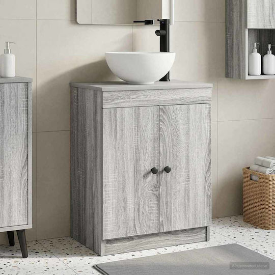 vidaXL Păgk fără Lavoar cu Oglindă M54xA35xÎ83cm Gri