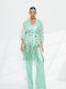 Women's Green Set with Trousers with Sequins