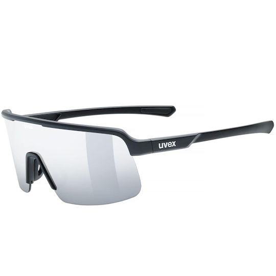 Uvex Cycling Glasses with Black Frame and Mirror Lenses