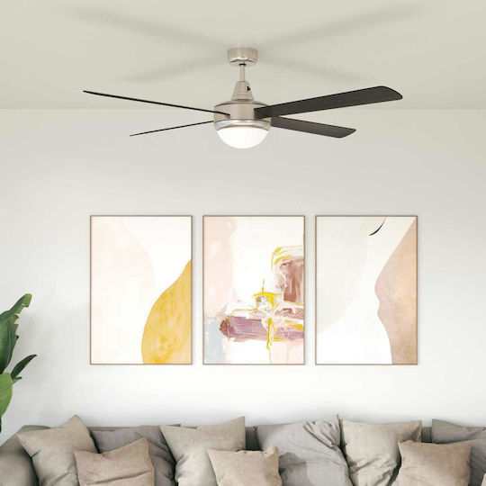 vidaXL Deckenventilator 130cm mit Leuchte Braun / Silber