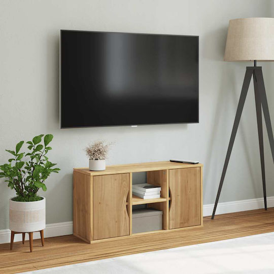 TV Stand Solid Pine Wood L79xW24xH40cm