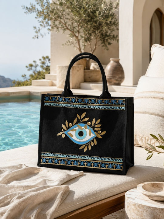 My Home Luxury Τσάντα Θαλάσσης Μαύρη