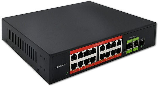 Qoltec 52291 L2 PoE Switch με 16 Θύρες Ethernet και 1 SFP Θύρα
