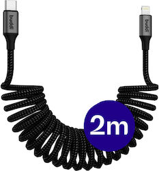 Buddi Flex Cablu USB-C la Lightning 12W Negru 2m Buddi Flex Cablu USB-C la Lightning 12W Negru 2m