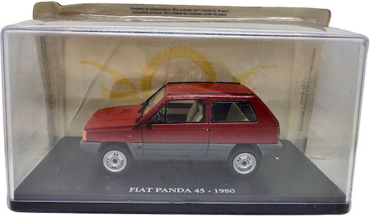 1980 Fiat Panda 45 Red Grey 1:24 Metal Replica Model