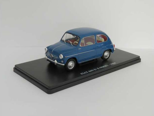 1960 Fiat 600d Model Replica Metalică Scara 1:24 Albastru