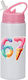 Kinder Trinkflasche Six-seven 600ml Weißes Rosa Cap