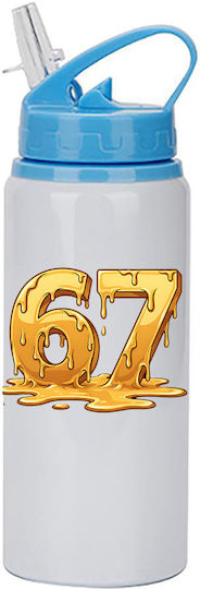 Παγούρι Six-seven 600ml Λευκό Γαλάζιο Καπάκι