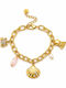 Charmy Women's Steel Gold Plated Chain Bracelet