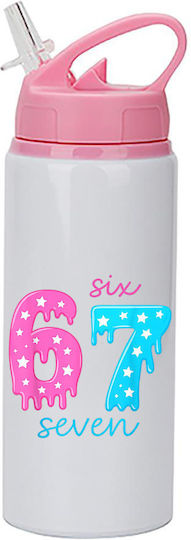 Παγούρι Six-seven 600ml Λευκό Ροζ Καπάκι