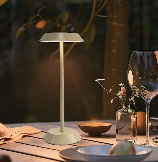 Viokef California Kunststoff Tischlampe mit Beigem Hut und Basis