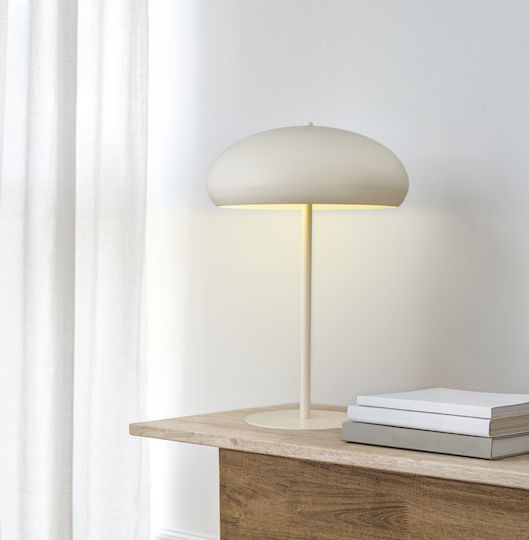 Viokef Cozy Μεταλλικό Πορτατίφ για Ντουί E27 με Μπεζ Καπέλο και Βάση