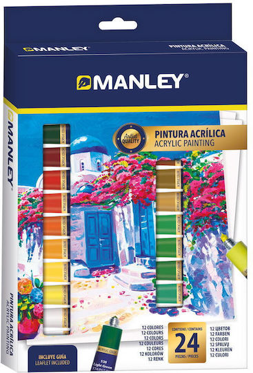 Manley Acrylic Tempera Set Manley 12 Ml 24 Colors Set
