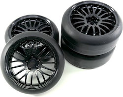 Absima 1:10 Drift Wheel Set "" Pimp"" Black 4 Absima