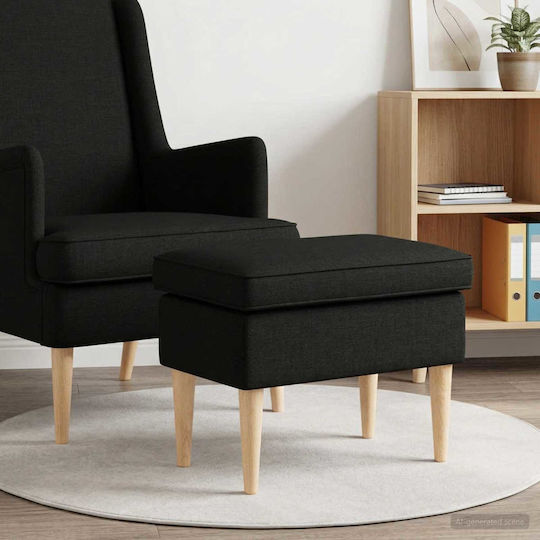 Stoff Fußhocker Schwarz 55x35x41cm