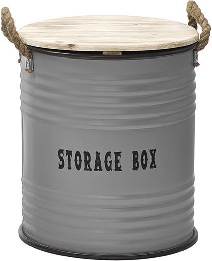 Living Room Stool with Storage Space Metallic Storage Box-s Metallic Gray 31x31x36cm
